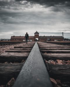 Järnväg som ledde till Auschwitz lägret