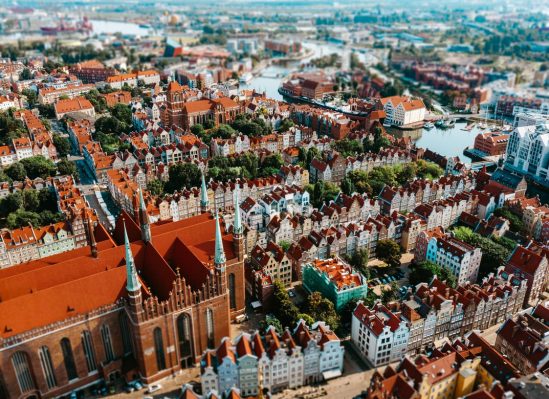 Utsikt vid Gdansk i Polen