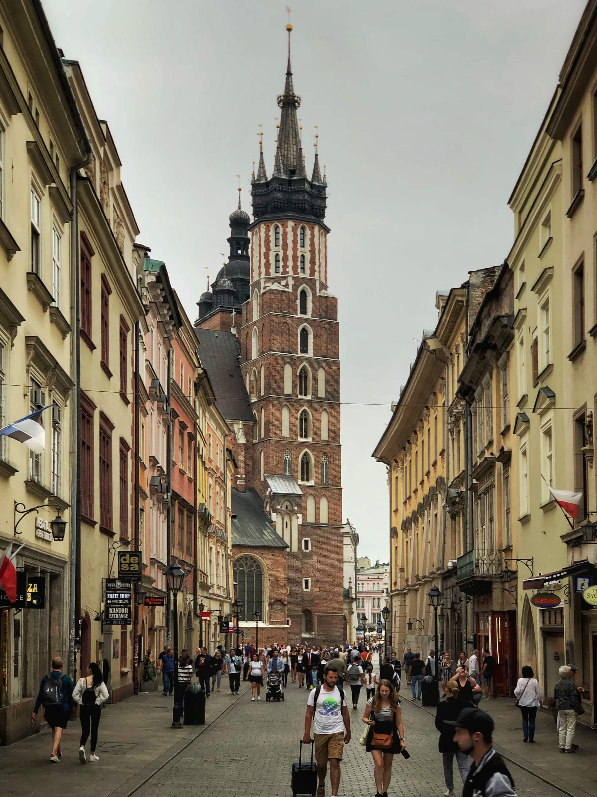 Bild på turister i Krakow,